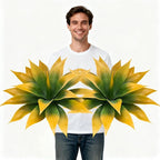 Artificial Agave Faux Agave Fake Greenery Outdoor Artificial Plants Fake Plants for Indoor Home Decoration Plastic Plants Outdoor Decor Front Porch Decor Simulation Plants 18In(Yellow) 2Pack