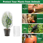 Heavy-Duty Garden Plant Protector with Zippered & Drawstring Closure Breathable Mesh Cover for Birds Deer Squirrels Defense Zippered Protective Garden Netting