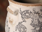 Rustic Farmhouse Ceramic Flower Pots, Vintage Antique Planters & Vase with Drainage Hole for Indoor/Outdoor, Handmade Crackle Glaze Terracotta Pottery Decor for Home Kitchen Office, Gardening Gifts