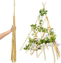 6ft Expandable Bamboo Teepee Trellis for Climbing Plants, Self-Standing Natural Bamboo Trellis for Plant Support, Folding Garden Trellis for Vines Flowers Vegetable Indoor Outdoor