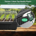 YAUNGEL Seed Starting Trays, XL Thicken Seed Starter Tray Kit with Humidity Dome Durable Growing Trays for Greenhouse & Gardens, 4 Pack 160 Cells, Black