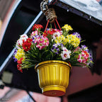 LikSoor Outdoors Artificial Flowers Spring Summer Decor Fake Petunias UV Resistant Flower Faux 12 Bundles Realistic Plastic Plant Porch Patio Window Box Garden Decoration (Mix Color)