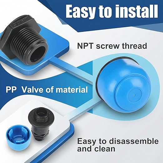 Threlaco 4 Pack Air Release Valve Air and Vacuum Relief Male Thread Bleeder Valve Vent Irrigation Water Saving System for Agricultural Drip Systems (3/4 Inches)