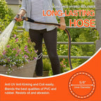 Flexibility Garden Hose, 25ft x 5/8", No-Kink, Wear-Resistant & Freeze-Resistant, Flexible Water Hose, Rubber Hose With Male/Female Fittings,Working Pressure 200 PSI,Burst 600 PSI, 3/4'' GHT