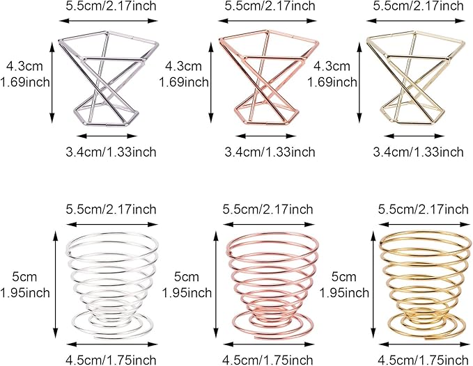 6pcs/Pack Air Plant Holders,Wire Metal Plants Stand Planter Shelves,Airplant Container Tillandsia Holder,Geometric Tabletop Decor for Home Office(Rose Gold+Gold+Silver)