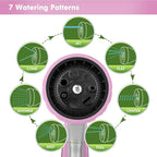 RESTMO Metal Watering Wand, Heavy Duty Garden Hose Wand with 180° Swivel Ratcheting Head, 16'' Hose Nozzle Sprayer with 7 Spray Patterns and Flow Control, for Water Hanging Baskets and Shrubs, Pink