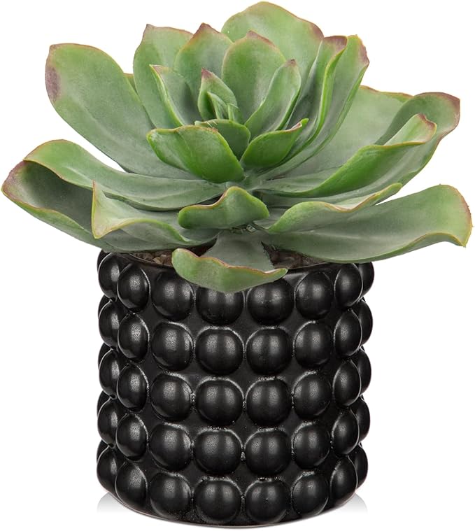 Briful Succulents Plants Artificial for Home Decor, Realistic Potted Fake Plant, Bubbled Plant Pot, Cute Succulents Faux Plant, Shelf Tables Decor, Modern Farmhouse Home Decorations
