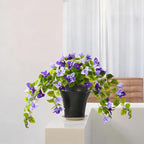 Faux Bougainvillea Artificial Flowers Plants for Outdoor Spring Summer Decoration, 2 Pcs Fake Silk Flower Outside UV Resistant Realistic Long Trailing Vines for Home Porch Patio Balcony Yard(Purple)