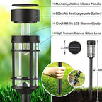 Mancra Solar Pathway Lights Outdoor, 8 Pack Metal Glass Solar Lights Outdoor Waterproof Auto On/Off Landscape Path Lighting Garden Decor for Yard Walkway Driveway, Cool White