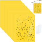 Qualirey 25 Pcs 6x8 Inch Yellow Sticky Traps for Gnats, Dual-Sided Sticky Gnat Traps for Indoor Outdoor Plants, Pest Control for Fungus Gnats, Fruit Flies, Whiteflies with Twist Ties