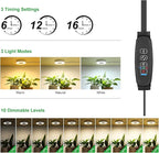 LED Plant Growth Lights for Indoor Plants, Warm+White Full Spectrum 3.54" Grow Lamps for Plant Growth with 6/12/16H Timer, 3 Spectral Modes, 10 Dimmable Levels, Halo Angel Ring White (4 Head)