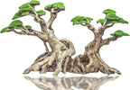 Novelsite Fish Tank Decorations - Large Bonsai Trees with Faux Moss- Aquarium Rocks Aquascaping- Made of Sandstone 17" x 8.6" x 5" Enhance Aquatic Landscape with Realistic Natural Look