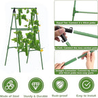 Small Size Garden Cucumber Trellis for Climbing Plants Outdoor, 47x16 inch A Frame Cucumber Trellis for Garden Raised Bed, Plant Support for Vegetable Vine Pea Bean, with Netting