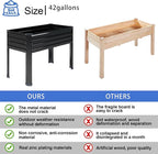 DIIYIV 2PCS Galvanized Raised Garden Bed with Legs,2PCS 48×18×30in Elevated Planter Box for Backyard,Garden, Patio, Balcony, 300lb Capacity,Planters for Outdoor Plants,Black
