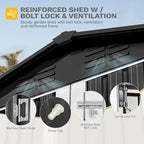DWVO 7'x5' Large Metal Outdoor Storage Shed, Heavy Duty Tool Storage Sheds for Backyard Patio Lawn - Ideal for Bicycles, Garden Tools, and Lawn Equipment, Easy-to-Assemble, Dark Gray
