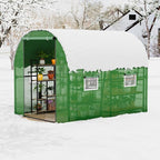 GarveeLife 8.2x6.6x6.6 ft Premium Greenhouse for Outdoors,Upgraded Portable Walk-in Heavy Duty Frame Large Garden Plant Hot Outside Hoop House,Green