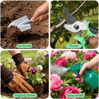 10-Piece Premium Gardening Tool Set—Includes A Moisture Meter, Heavy-Duty Rust-Resistant Stainless Steel Tools with A Storage Carry Bag. The Perfect Gardening Gift for Both Men and Women (Pink)