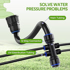HIRALIY 50FT Drip Irrigation Kit with Garden Water Timer-2 Zone, Automatic Garden Watering System for Raised Bed, Quick Connect Design, Irrigation System for Plant Patio