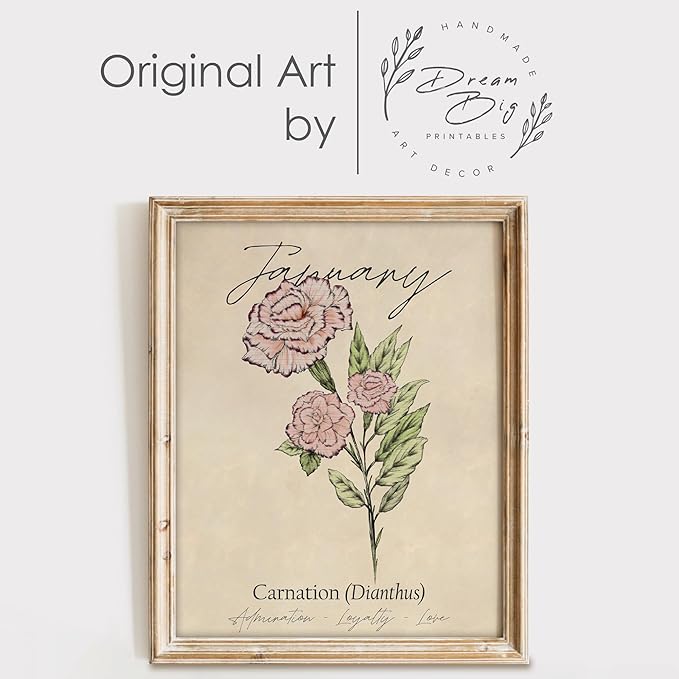 January Birth Flower Art Print - 11x14 (Unframed) | Capturing the Splendor of the January Birth Flower | Decor Accent for Birthdays and Special Occasions | Living Room Decor | Modern Home Decor