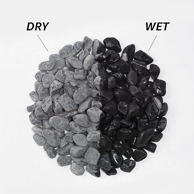 LOIOOJ Black Natural River Rocks, 1-1.7 Inch Decorative Stones for Plants, Garden, and Landscaping – 10LB, Ideal for Walkways, Vases, Crafting, Home Decor, and Outdoor Landscaping