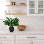GnFlus Fake Plants 20'' Faux Plants Artificial Potted Plants Indoor Realistic White Anthurium Artificial Flowers, Fake Potted Plants for Home Office Farmhouse Kitchen Bathroom Table Shelf Decor