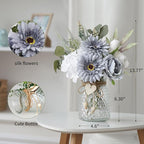 Leftover Fake Flowers in Vase with a Flower Arrangement,Silk Artificial Flowers in Vase,Dining Table Centerpiece Decor,Flower Arrangements for Home Decor,Kitchen Decor