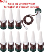 Hestya 10 Pack Plant Watering Stakes Automatic Devices Plant Self Drip Irrigation Slow Release Indoor Outdoor Terracotta Water Spikes for Potted Plants Flower (Black Base)