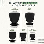 Utopia Home - Plant Pots Indoor with Drainage - 7/6.6/6/5.3/4.8 Inches Home Decor Flower Pots - Pack of 10 Plastic Planters for Indoor Plants, Cactus, Succulents Pot - Black