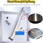 Waterfall Spillway Kit with Flexible Tube & Connectors for Koi Pond Water Features - Bottom Inlet Design, 80CM Length for Efficient Overflow Management