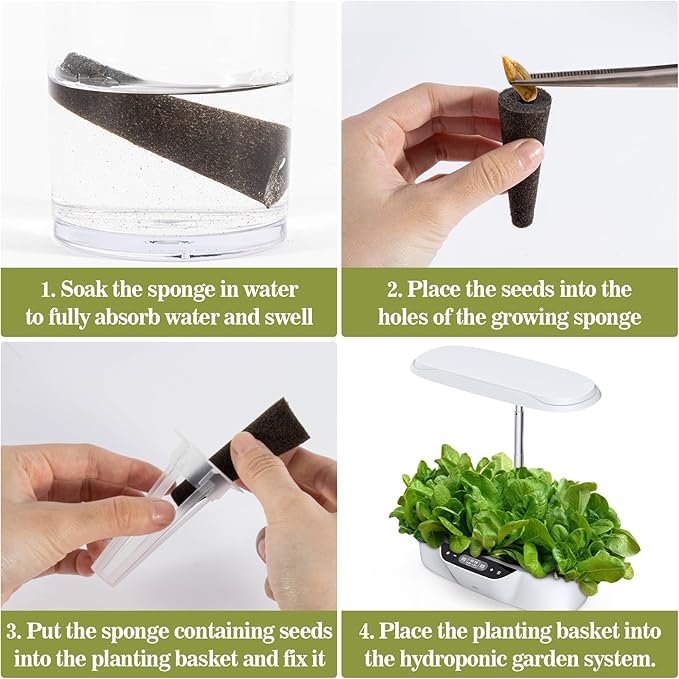 MAQIHAN 100 Grow Sponges for Hydroponics - Seed Pods for Garden Seed Starter Pods Growing System Plant for Seed Plugs Garden Cube Sponges Replacement
