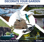 Bird Bath Water Fountain Resin Rock Fountain with 9.8ft Cord Length Water Pump Rock Waterfall for Hummingbird Birdbath Outdoor Decor for Garden Lawn Fish Tank and Aquariums (Brown)