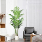 Artificial Palm Tree 6FT, Fake Tree Tall Fake Plant with White Planter, Artificial Tree Faux Floor Plant Artificial Plant Indoor for Home Office Living Room Decor