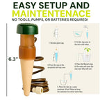 Blumat Classic Self-Watering Stakes - Prevents Overwatering and Underwatering for Healthy Growth While You are Away - Ideal for Indoor Plant Watering, 3 Pack, w Adapter