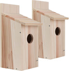 2 Pack Bird Houses for Outside,Blue Bird Box House for Outside,Cedar Finch Swallow Wren Hummingbird Birdhouse,DIY
