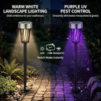 2026 Mosquito Repellent Outdoor Patio Solar Bug Zapper Outdoor Mosquito Zapper for Moths,Gnats,Flies,Small Flying Insect,Electric Fly Zapper for Backyard,Garden,Gnat Killer for Flower Beds,Walkway4PCS