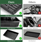 Sckee Upgraded 10 Pack Plant Growing Trays Seed Starting Tray Microgreens Growing Trays Seedling Plant Germination Starter Tray Transplant Fodder Flats, No Holes, No Leakage, Reusable (1015)