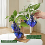 Plant Terrarium Propagation Stations with Wooden Stand, Glass Vase for Indoor Hydroponics Home Garden Office Decoration Gift for Women - 4 Love Bulb Vase