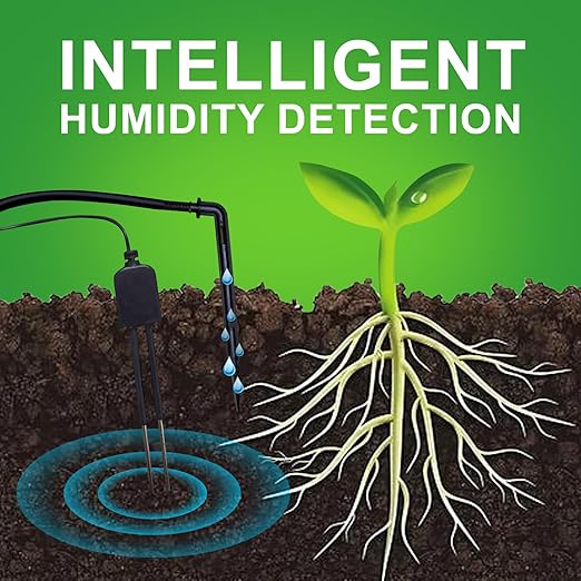 Drip Irrigation kit Indoor Plant Irrigation System Automatic Plant Waterer Plant Humidity Sensor Timer Water drip System kit to Growing Tent IKEA self Watering Automatic Mister kit Greenhouse(4 Sets)