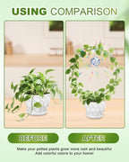 eZAKKA Round Acrylic Plant Trellis, 2 Pcs Hoya Trellis for Supporting Potted Climbing Plants Potted Ivy Indoor Outdoor with 2PCS Crystal Sun Catcher,9 x 11.8in
