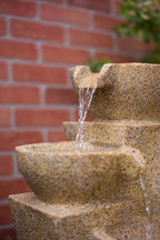 Veneto - 26" Three Bowl Cascading Waterfall Rock Fountain with LEDs