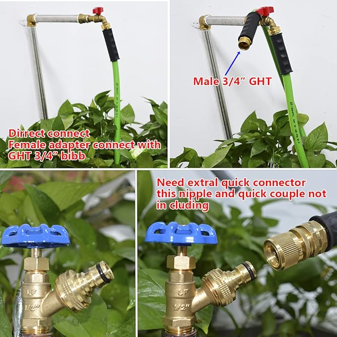 HQMPC Garden Hose 5/8" IDx10 Feet Hose No Kink Water Hose Heavy Duty Flexible Hose (10 Feet)