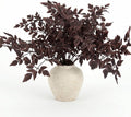 Daynight Artificial Cimicifuga Plants with Fall Leaves Faux Fall steams Greenery Branch for Vase, Table, Thanksgiving, Autumn Halloween Centerpiece Decor (4, Chocolate)