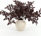 Daynight Artificial Cimicifuga Plants with Fall Leaves Faux Fall steams Greenery Branch for Vase, Table, Thanksgiving, Autumn Halloween Centerpiece Decor (4, Chocolate)