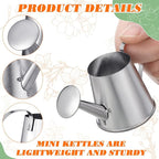 Layhit 50 Pcs Mini Watering Can Miniature Galvanized Watering Pot Garden Water Can Mini Kettle for House Crafts Garden Ornaments Gardening Landscape Party Favors, 3.35 x 1.57 x 1.97 Inches, Silver