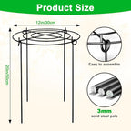6 Pack Peony Cages and Supports, 12'' x 20'' Metal Removable Grid Flower Support Cage Set, 4-Leg Outdoor Plant Stake for Garden Peonies Tomato Hydrangea Strawberry (Black)
