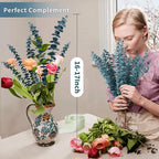 17 Pcs-Blue-Green-Dried-Preserved-Eucalyptus-Stems, 17" Real Hanging Eucalyptus for Shower, Natural Live Eucalyptus Greenery Leaves for Vase Filler, Home SPA, Fragrance, Flower Decor
