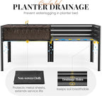 KING BIRD Large Raised Garden Bed with Cover Galvanized Elevated Planter Box with Legs 72×23×55 in for Backyard, Patio, Balcony, 700lb Capacity, Dark Grey