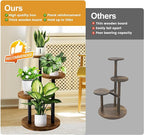 GEEBOBO 3 Tier Plant Stand Indoor, Metal Wood Plant Stands For Indoor Plants Multiple, Corner Tiered Flower Plants Shelf Stand for Living Room Bedroom, Brown