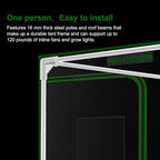 MELONFARM 4x4 Grow Tent, 48"x48"x80'' High Reflective 600D Diamond Mylar Canvas with Observation Window and Floor Tray for Hydroponic Indoor Plant Growing