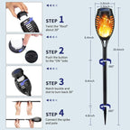 KYEKIO Solar Lights for Outside, 16Pack Solar Flame Torch Light, Garden Light Outdoor Waterproof, Solares Pathway Lights Outside for Yard Decorations, Flame Torches Outdoor Lighting Lawn Patio Art